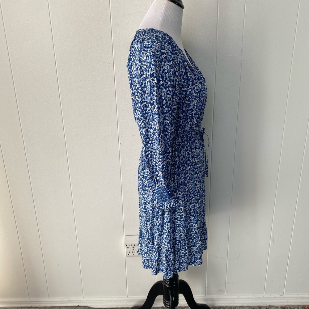 Rails Womens Eliza Blue Floral Print Rayon Fit & Flare Dress Ice Chrysanthemum M - Picture 10 of 14